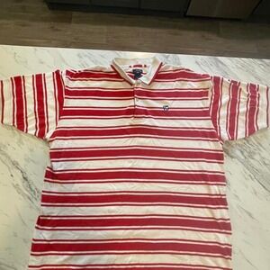 U.S Polo‎ Assn Red And White Striped Short Sleeve Shirt. Size 2XL